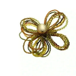 Floral handmade flower pin with post backing 3 inches across